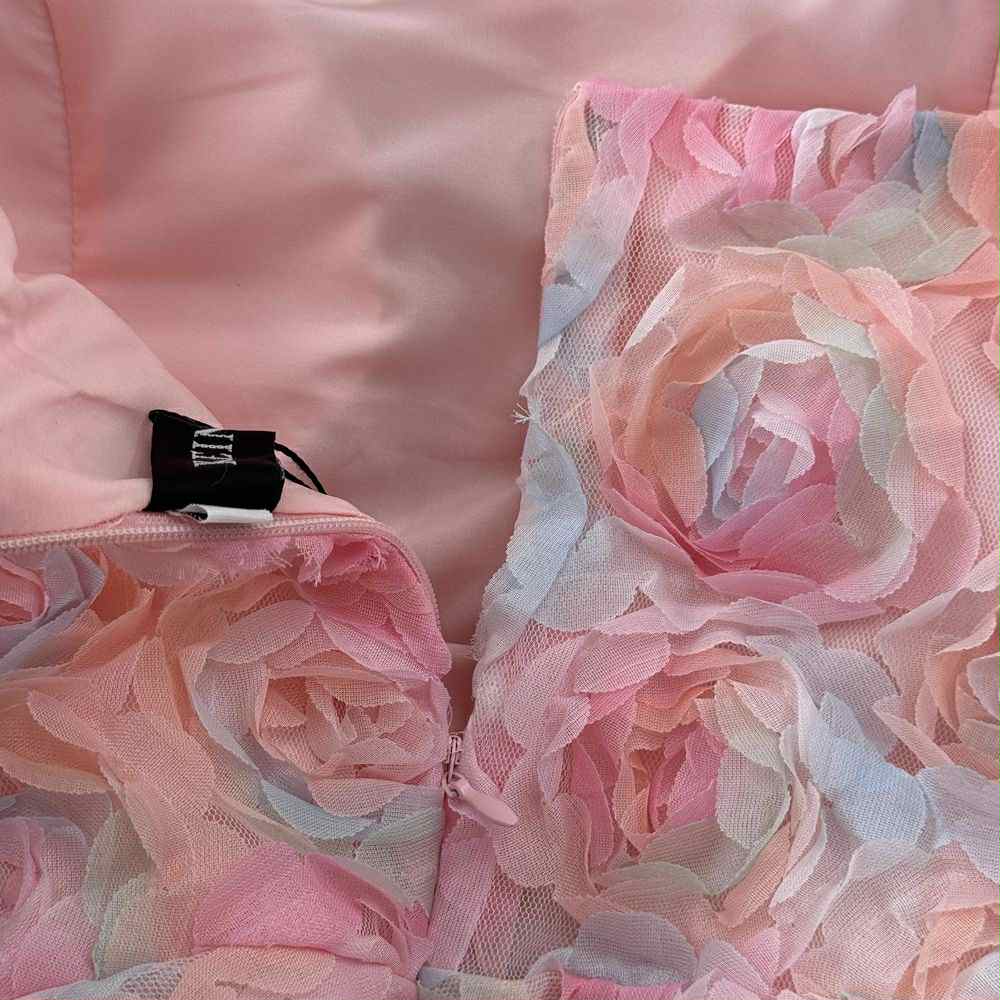 Rose Blossom Dress – Pink Pastel Floral Sleeveless Gown