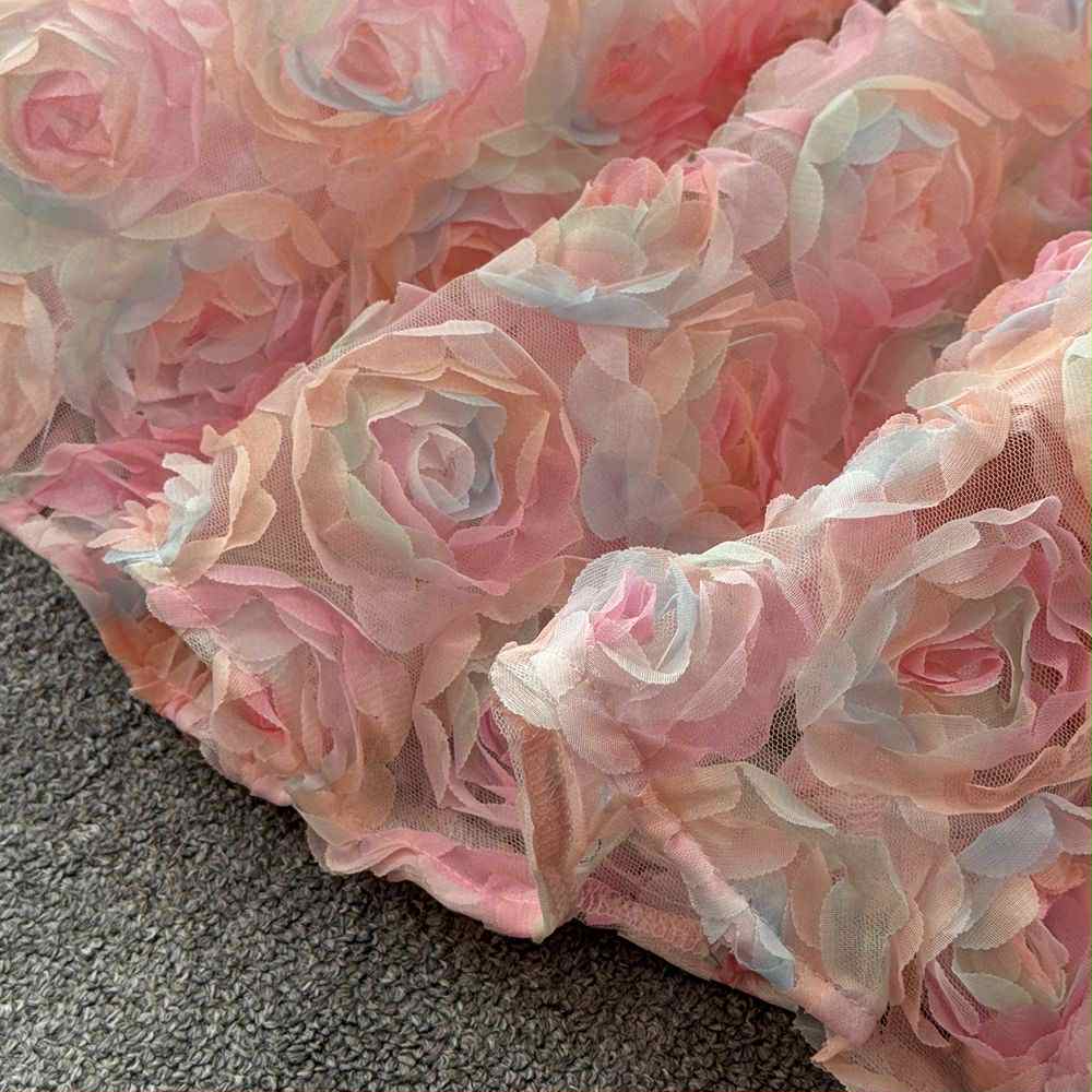 Rose Blossom Dress – Pink Pastel Floral Sleeveless Gown