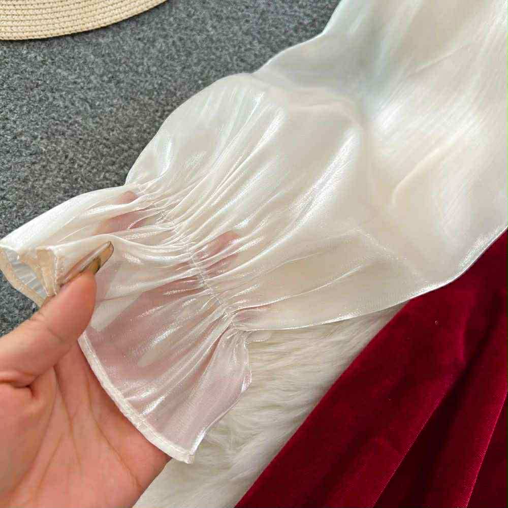 Elegant Rose Wine Gown Set – Off-Shoulder