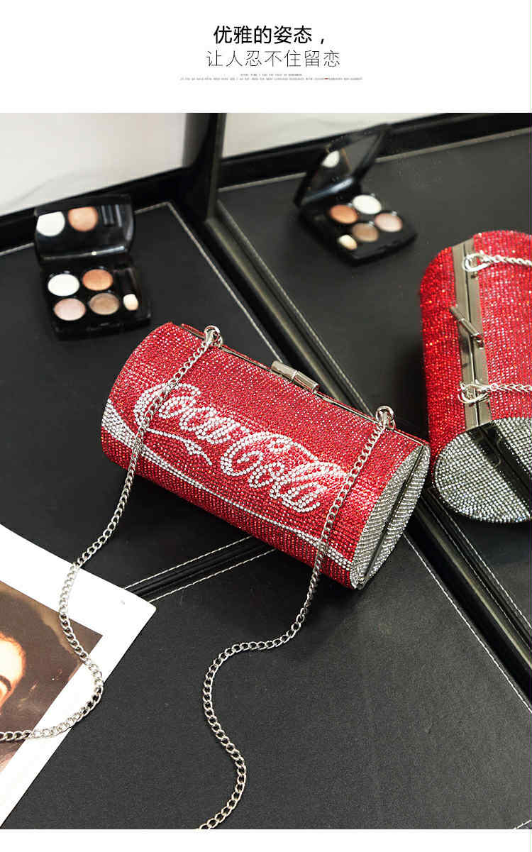 Red Rhinestone Coca-Cola Inspired Clutch Bag