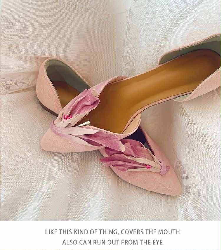 Blush Pink Petal Pointed-Toe Flats – Elegant & Feminine