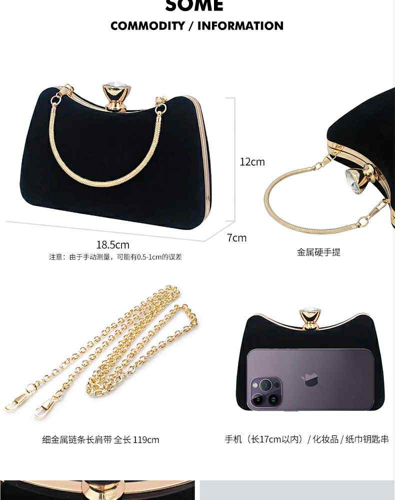 Emerald Satin Clutch with Rhinestone Clasp & Gold Chain – Glam Evening Purse