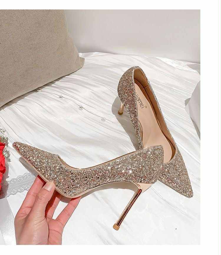 Glam Sparkle Stiletto Heels – Golden Elegance