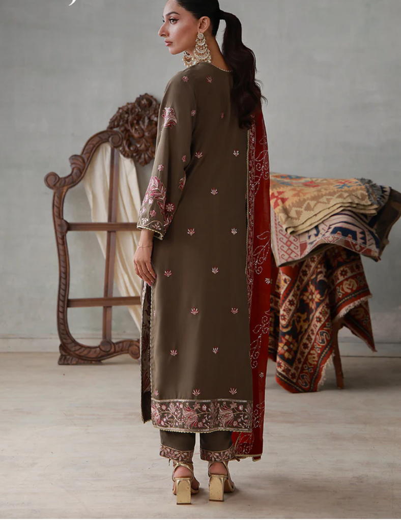 Embroidered Poly Silk Stitched 3pcs