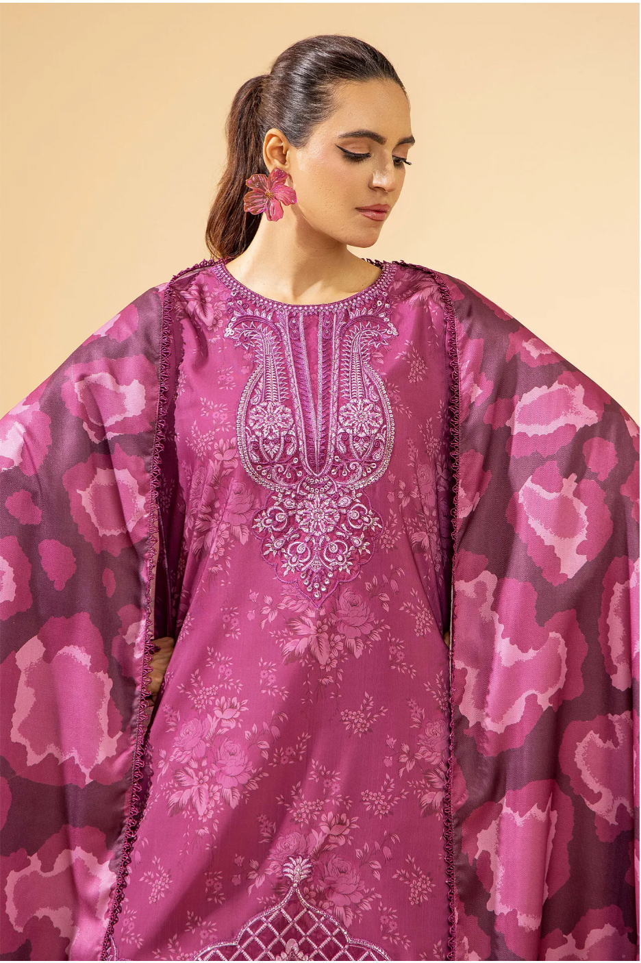 Ready to Wear Printed Slub Shirt Eid Dress