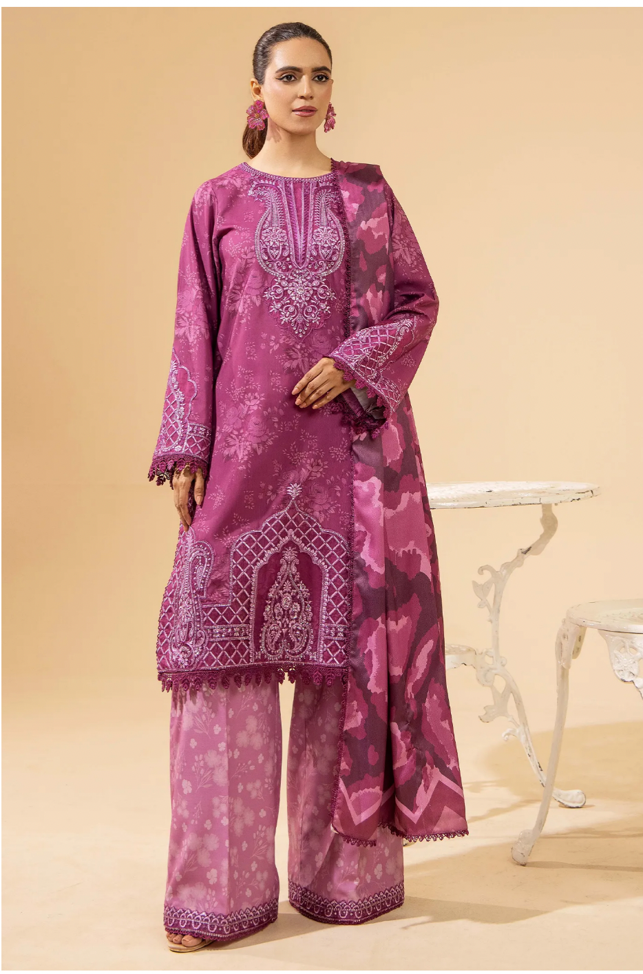 Ready to Wear Printed Slub Shirt Eid Dress