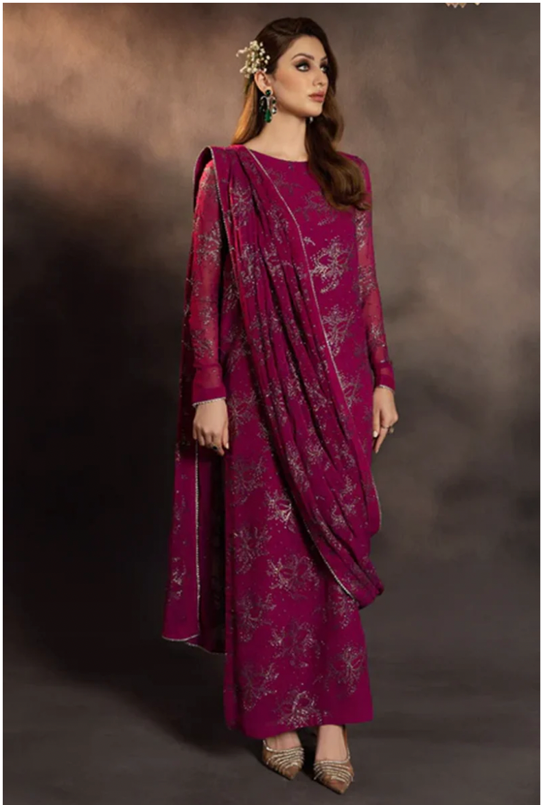 Shocking Pink Festive Wear Party Dress
