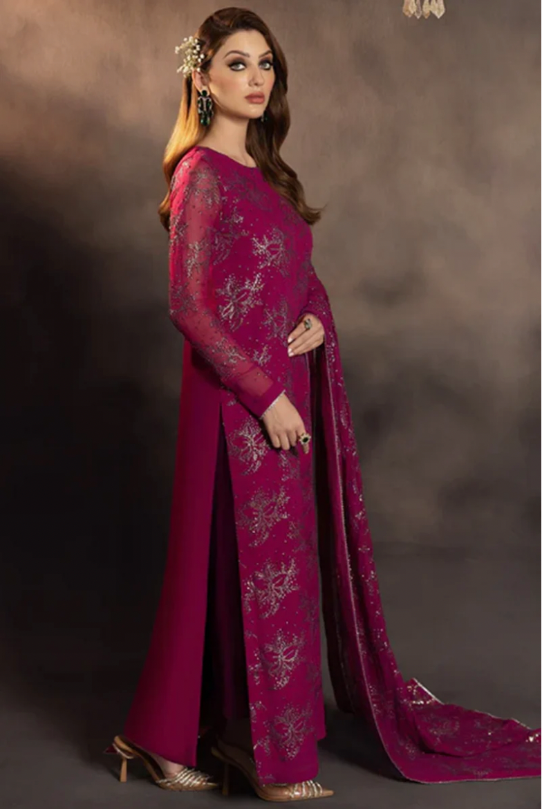 Shocking Pink Festive Wear Party Dress