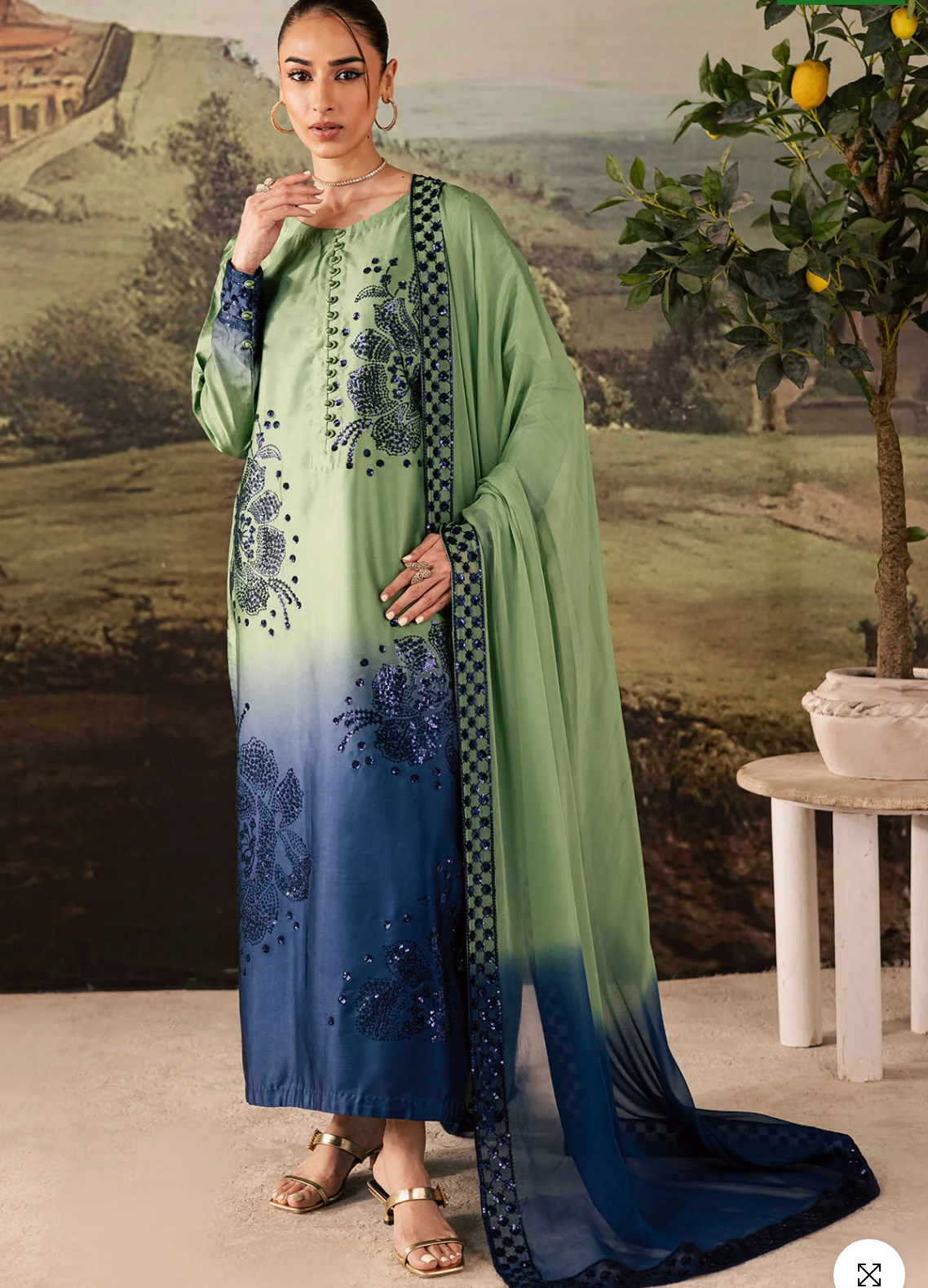 Embroidered Silk Shirt  Eid Dress