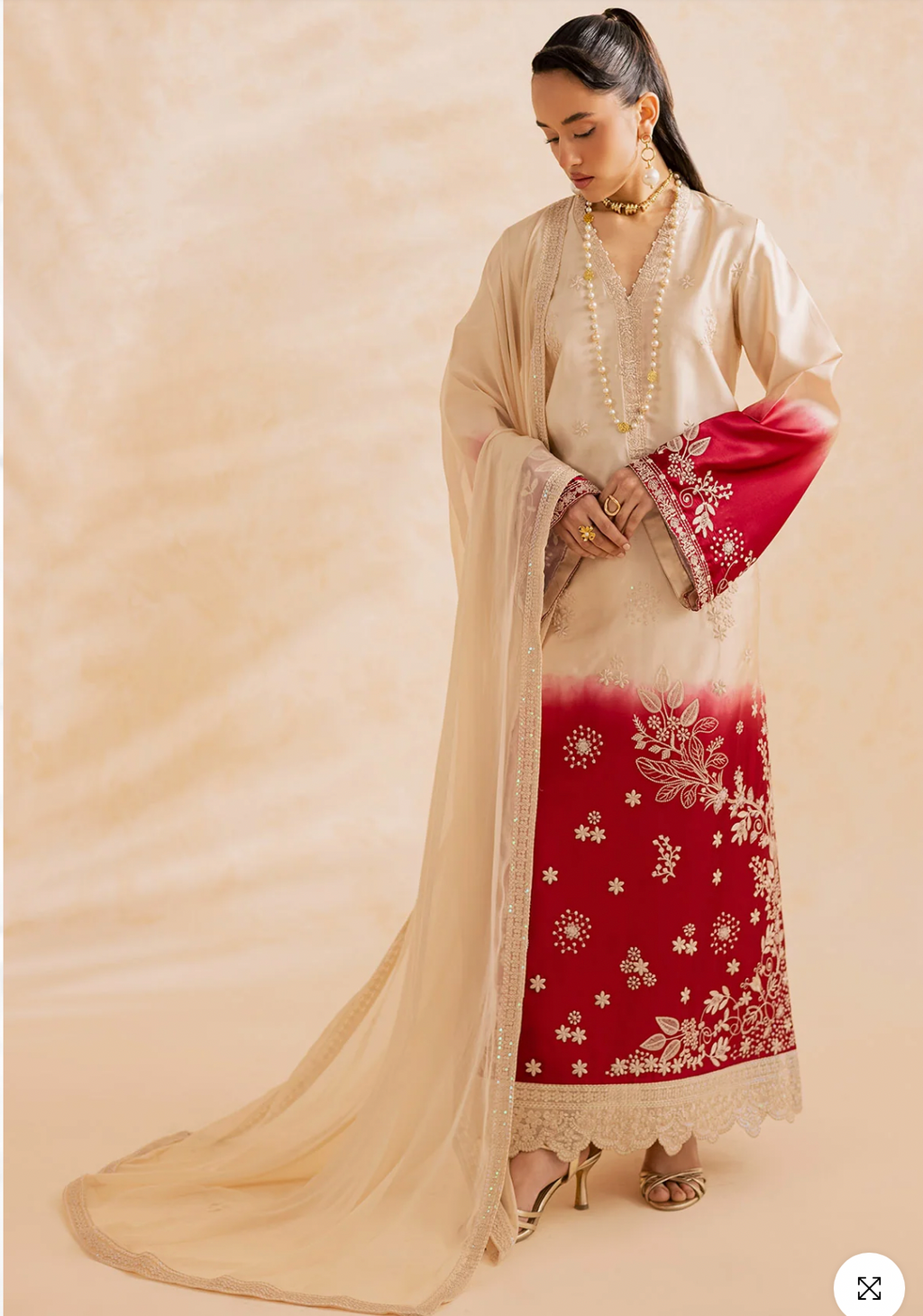 Embroidered Silk Shirt Eid Dress