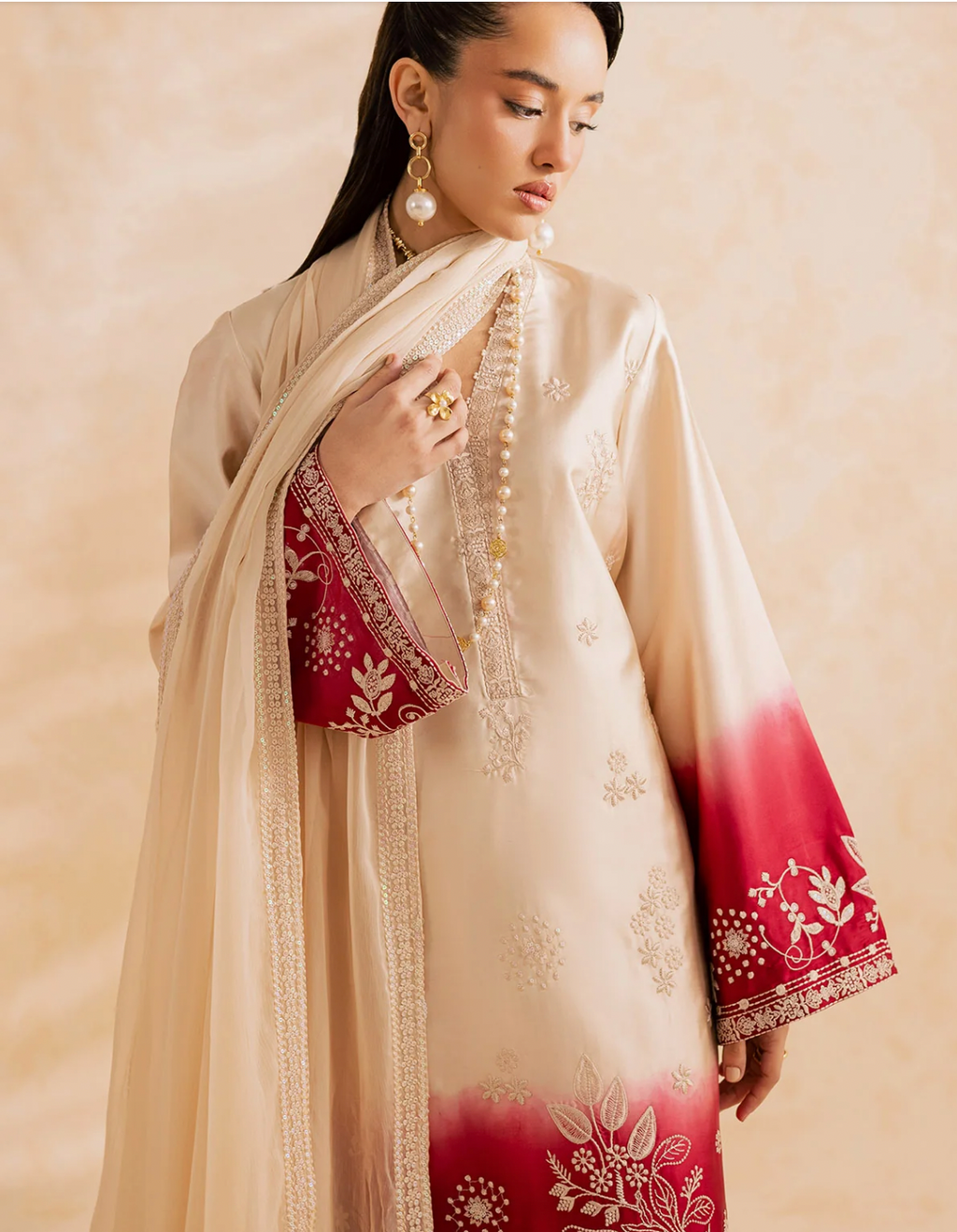 Embroidered Silk Shirt Eid Dress