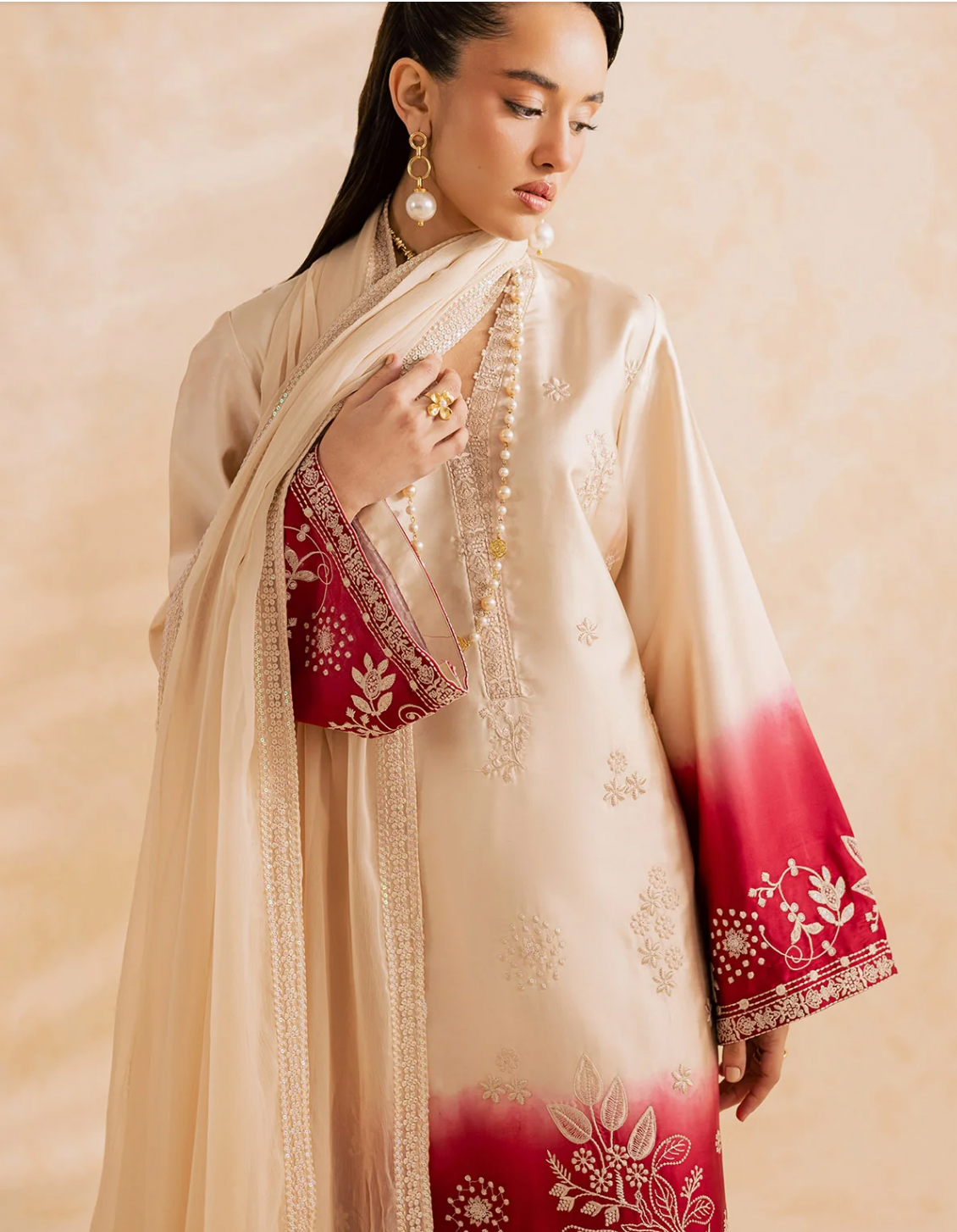Embroidered Silk Shirt Eid Dress