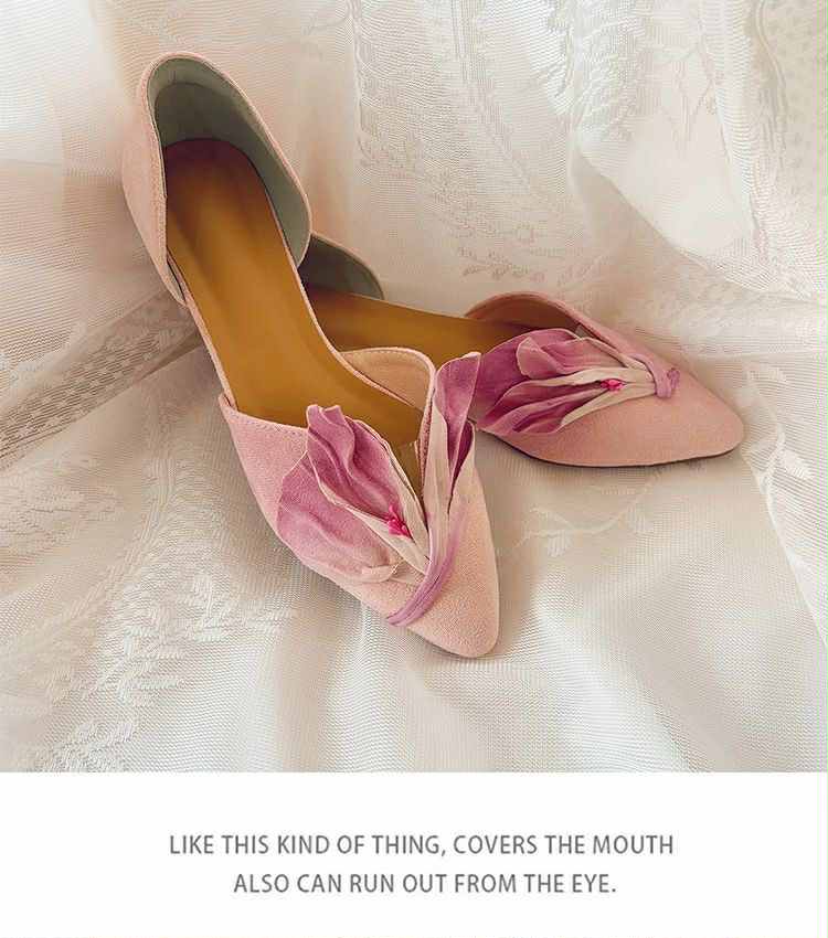 Blush Pink Petal Pointed-Toe Flats – Elegant & Feminine