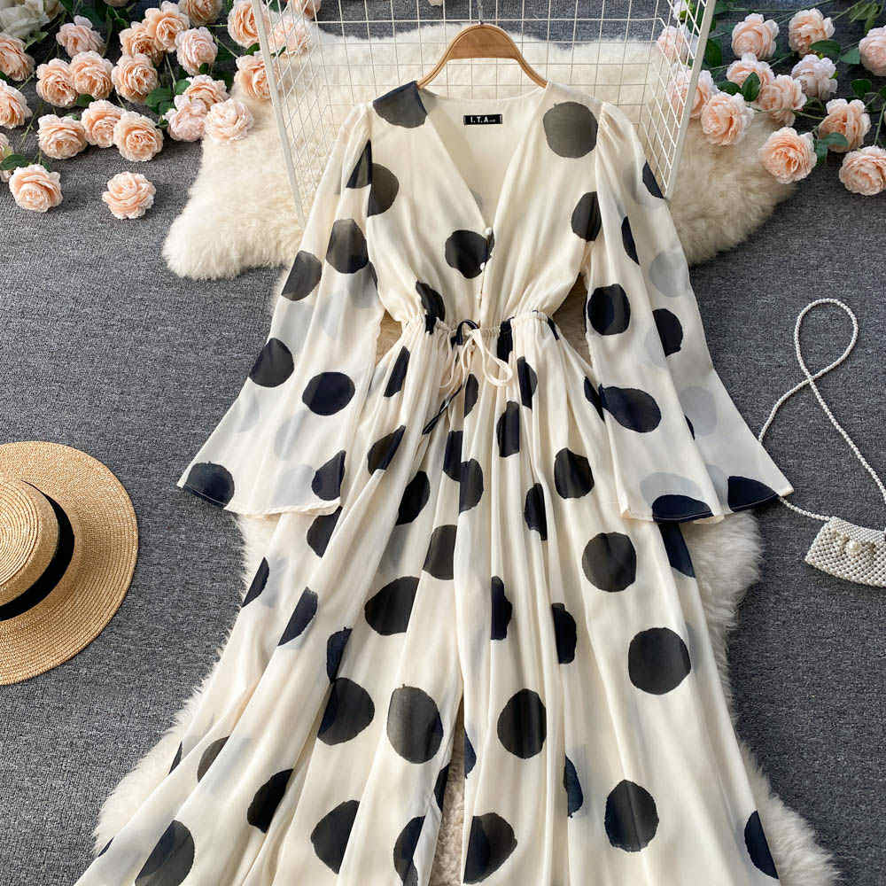 Monochrome Polka Dot Wide-Leg Jumpsuit – Retro Chic Edition