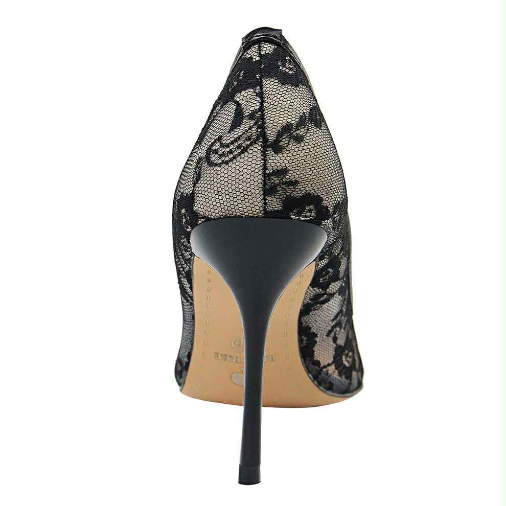 Black Lace Stiletto Heels – Elegant Evening Pumps