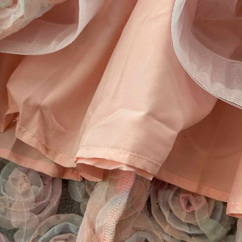 Rose Blossom Dress – Pink Pastel Floral Sleeveless Gown