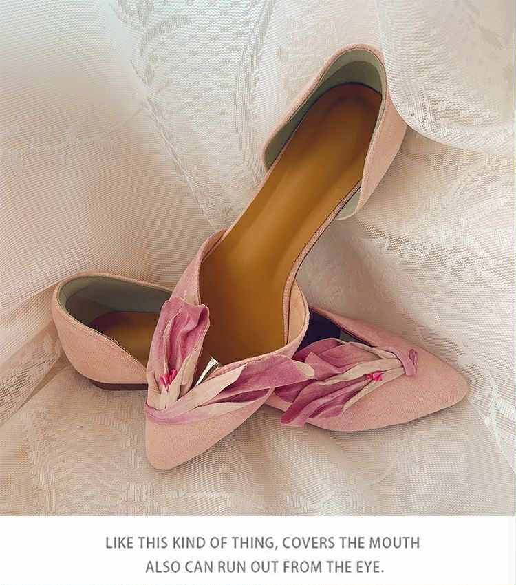 Blush Pink Petal Pointed-Toe Flats – Elegant & Feminine